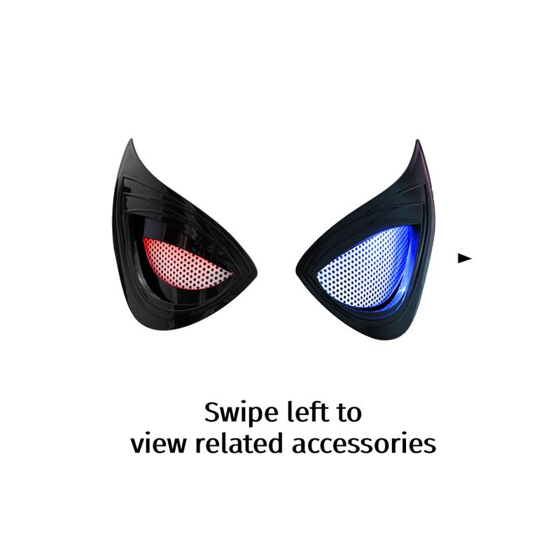 Cool Hero Mask - Remote Control Skin-friendly Red & Blue Lights - Perfect for Cosplay, Halloween, Festivals, Parties - 26cm x 19cm x 11cm - Plastic Material