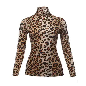 SSOULM Women's Slim Lightweight Long Sleeve Pullover Turtleneck Shirt Top With Plus Size