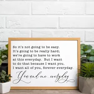 UNFRAMED POSTER -  So It's Not Going To Be Easy  Poster. Bedroom Wall Art Print, Minimalist Art,,  Bedroom Wall Art,Family Room, Gift For Her