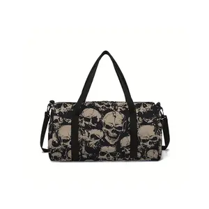 Skull pattern printed large capacity travel duffel bag, portable storage bag, Travel Duffle Bag