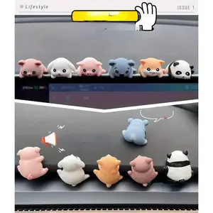 6pcs Creative Animal Decorations for Computer & TV Monitors, Car Dashboard Ornaments, Unique Gift Idea for Home Office & Vehicle Interior