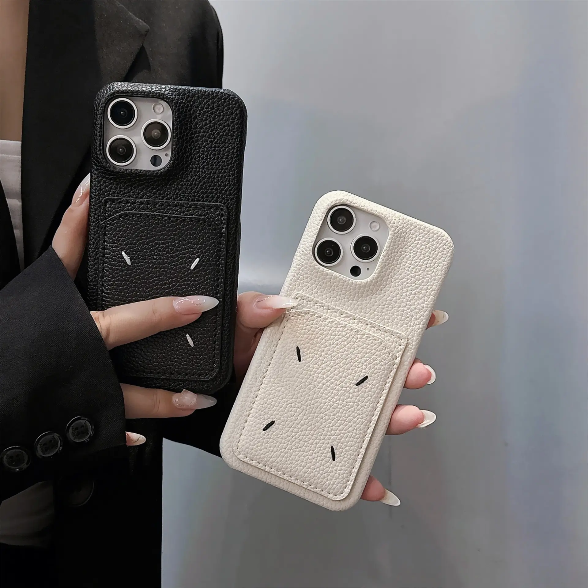 Embroidered Trendy Smartphone Case - Anti-Drop Protection for iPhone 15 Pro, 15P, 16 Pro Max Handheld Cellphone Devices, Simple Protective Cover