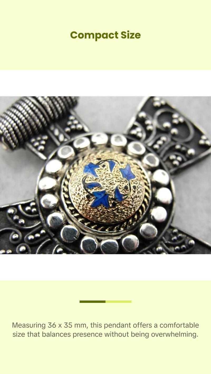 Ancient Style Cross with Antique Enamel and Gold Center