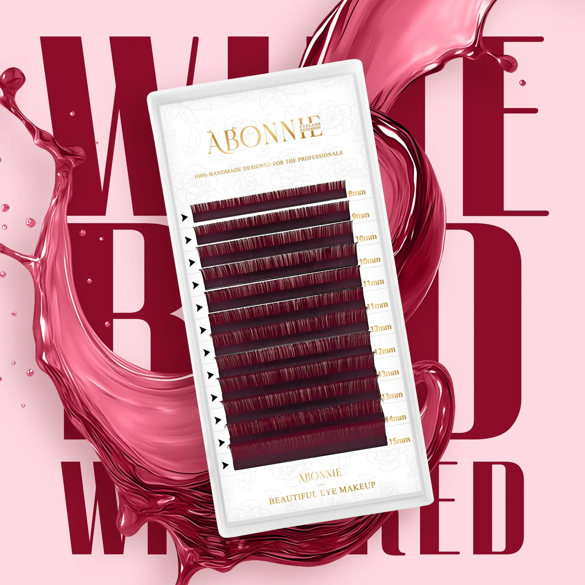 ABONNIE Wine Red Color Eyelash Extension Premium Cashmere Burgundy Lashes Individual Mink False Eyelashes 2026 New