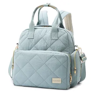 High-End Style Handbag Maternity Bag, Dry-Wet Separation Waterproof Multi-Functional Embroidered Grid Shoulder Bag
