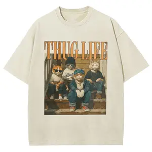 THUG LIFE CAT Shirt | Funny Cat Gang Vintage Shirt, Funny Cat Meme Shirt, Sarcastic Tee, Funny Gang Tee, Cat Shirt, Meme T-Shirt