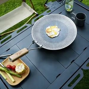 New Stainless Steel Honeycomb-Patterned Extra-Thick Grill Pan Suitable for Induction Cooktops and Open Flames Camping and Portable Grill Pan for Home Use
