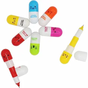 40 count Vitamin  Ballpoint Pen Cute Cartoon Retractable Ball Pen Smiling  Ball Pen For  (Random Color)
