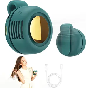 Portable silent mini bladeless fan 3-speed clip-on fan 360° rotatable, Adjustable 3-Speed Suspended Whirlwind Fans, Small Wearable Fan for Shirt & Waist, Wearable Cooling Fans, Outdoor & Travel
