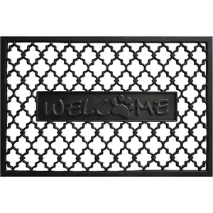 102752436 Rubber Welcome Paw Doormat, 24" x 36"