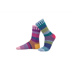 Solmate Socks Petunia Crew Socks - Mismatched, Recycled Cotton, Made in USA
