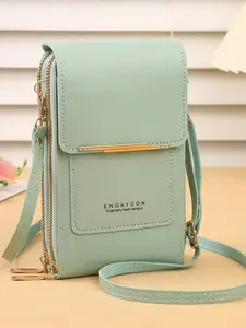 New Transparent Touchscreen Phone Bag, Trendy Simple Crossbody Small Bag, Multifunctional Women's Phone Wallet, Vertical Design, Adjustable Crossbody