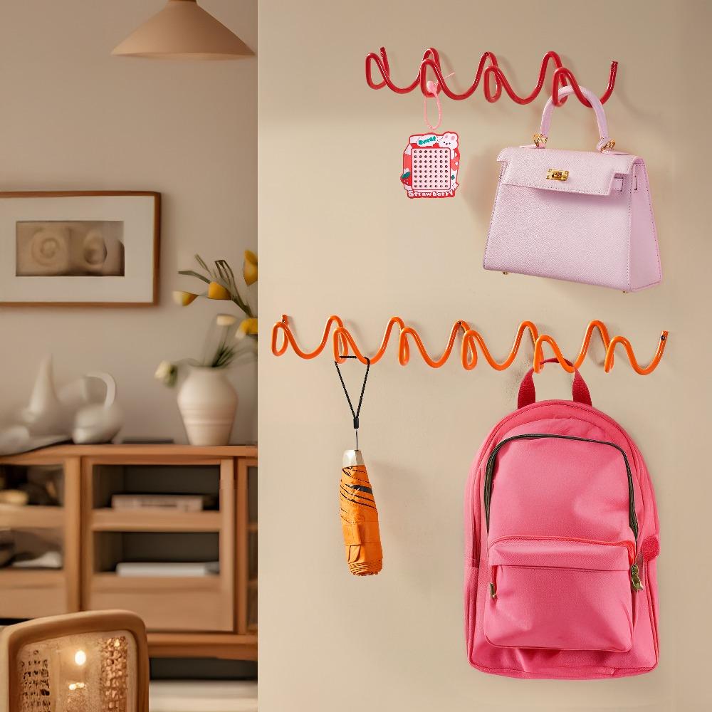 1pc Norse-style 3/4/5/6 Hook Wavy Coat and Scarf Hook | Exquisitely Crafted, Wall-Mounted Metal, Perfectly Combining Storage and Aesthetics, Suitable for Family Organization, Hotel Decoration, Clothing Store Display and Gifts