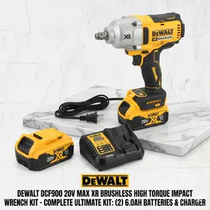 DEWALT DCF900 1/2" Impact Wrench High Torque 20V Brushless Motor Cordless Impact Gun with Hog Ring Anvil, DEWALT Power Tools Only