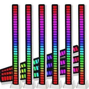 8 Pcs Rechargeable Music Rhythm Light, Colorful Sound Control Light RGB Light Ba