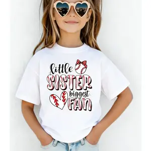 Baseball Sister T-shirt, Glitter Little Sister Biggest Fan, DTF Baseball Sister T-shirt, That's My Bro!, Bella Canvas T-shirt, Youth or Adult