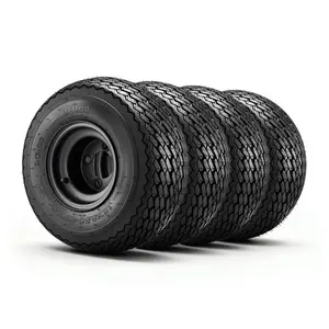 VEVOR Golf Cart Wheels, 8" 18x8.50-8 Black Steel Golf Cart Tires and Wheels Combo (Set of 4) Fit Club Car, EZGO, Yamaha, 4 Ply Rubber 4-Lug Lawn Mower Tires & Rims Assembly, 800 lbs Load, All-Terrain