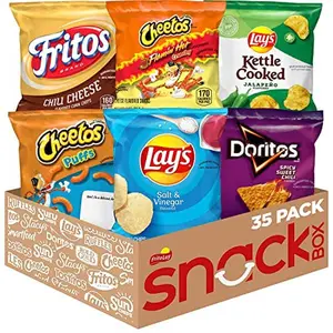 Frito-Lay Bold Mix Variety Pack 2.09 Pounds Pack of 35 Snack Box with Cheetos Flamin' Hot Lay's Jalapeno Doritos Spicy Sweet Chili Lay's Salt & Vinegar Cheetos Cheese Puffs and Fritos Chili Cheese Crispy Crunchy
