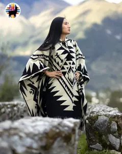 Mystic Forest Alpaca Poncho - Handmade in the Andes by Ecuadorian Artisans - 80% Alpaca & 20% Acrylic - Warm Winter Wear for Women & Men