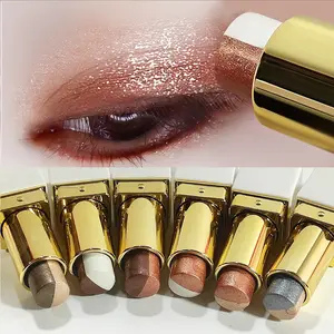 Double Color Eyeshadow Stick, High Pigment Cream Texture, Waterproof Sweatproof Smudgeproof Long-Lasting Eye Makeup, Easy To Apply & Blendable Eye Shadow Stick, Daily Wear, Party, Music Festival, Looks, Portable Beauty Essential, Ideal Gift for Women