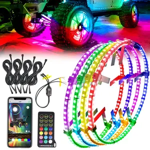 Double Sided RGB LED Wheel Ring Lights for Trucks Pickups Cars Offroad | 178+DIY Dynamic Modes
