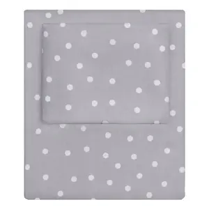 Grey Polka Dots Sheet Set 2 (Fitted & Pillow Cases)