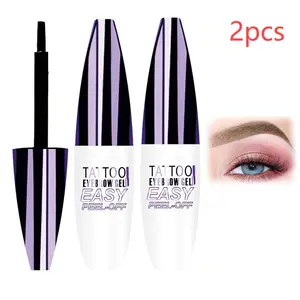 （2PCS）Peel Off Tattoo Eyebrow Gel Tinting,Off Tinted Eye Brow Glue,Waterproof Long-lasting Transfer-proof Eyebrow Gel Peel Off,Up to 3 Days,Mother's Day Makeup Gift for Women Girl