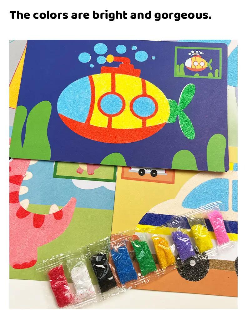 DIY Handmade Painting Sand Painting for Kids - Creative Fun Colored Sand Toys for Girls & Boys - Perfect Gift for Children's Art Projects