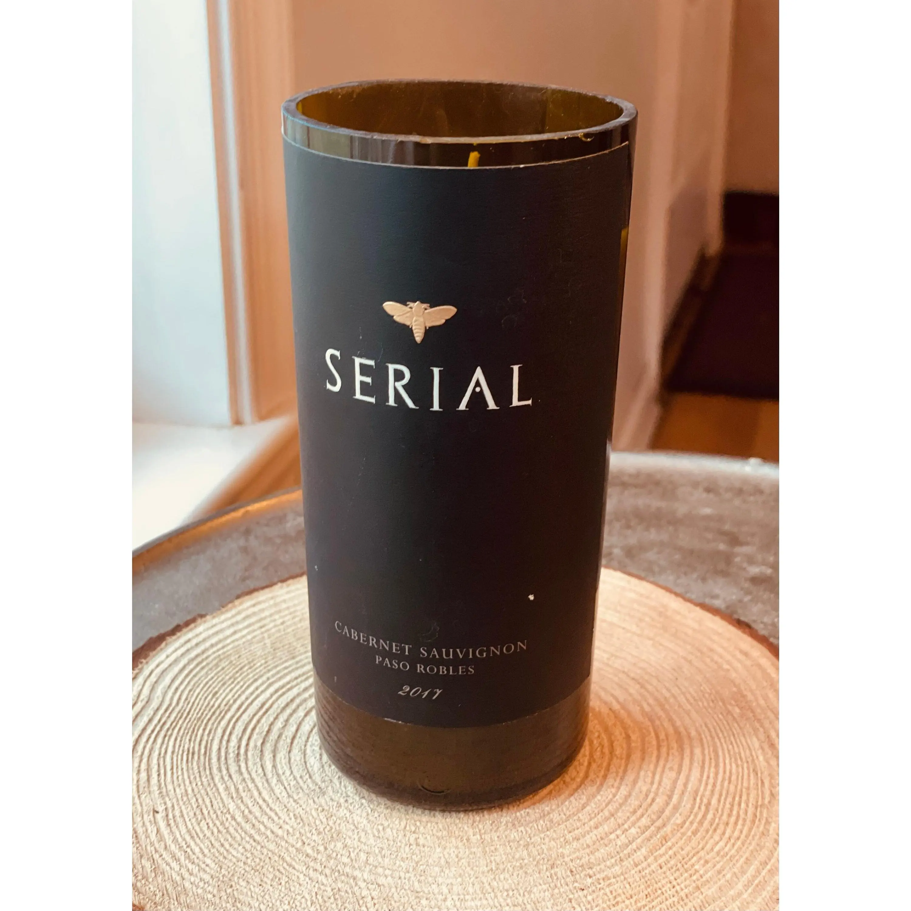 Cabernet wine candle - Serial Cabernet bottle  - Organic Soy Wax - Hemp Wick