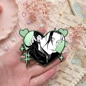 Manga Style Face Phone Grip, Heart Shape Acrylic Holder with Blue Line Art, Cute Phone Stand for Phone Cases