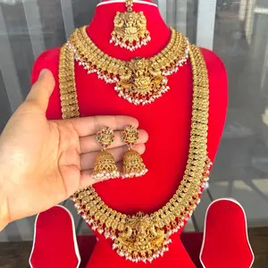 Brass Temple Jewelry entire set with earrings.