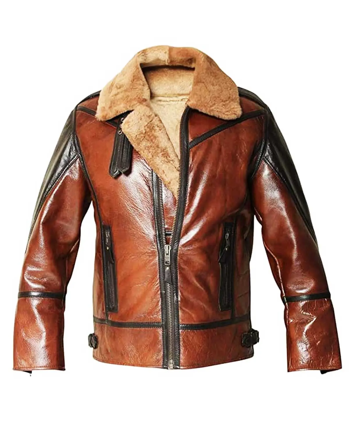 MotorCycleJackets Mens B3 Shearling Aviator Distressed Jacket