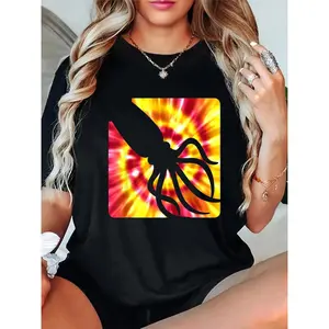 Fashion Tshirt Tie Dye Squid for Squid Lovers T-Shirt Clothes Cotton