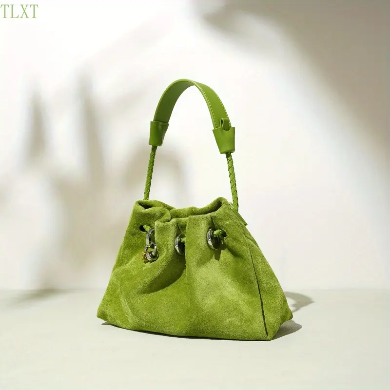 TLXT Women's Genuine Leather Crossbody Bag - Vibrant Green