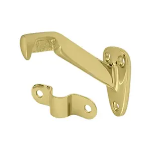 212 MAIN Solid Brass Hand Rail Brackets, 3.31 in. Projection, Bright Brass Finish, Corrosion-Proof, Weatherproofing, 10-Case Pack for Sailing & Outdoor Water Sports