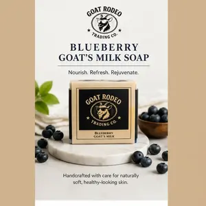Goat Rodeo Trading Co. Luxury Blueberry-Scented Silky Goat Soap - Gentle Bath & Body Cleanser for Daily Use