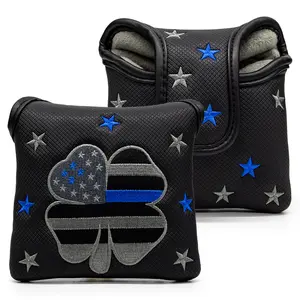 Premium Putter Cover (American Flag- Mallet Black） – Durable, Soft, and Stylish Headcover with Magnetic Closure for Secure Fit golf accessory