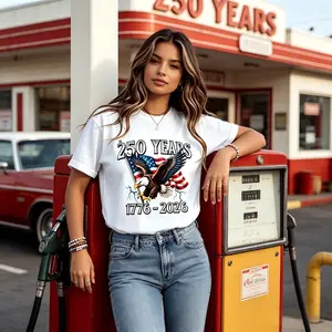 America 250th Anniversary Women’s T-Shirt | USA Flag & Bald Eagle#1776-2026 #PatrioticShirtForWomen #Semiquincentennial