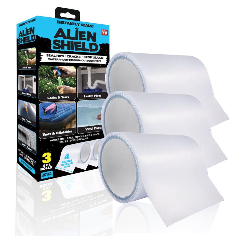 Alien Shield Sealing Tape - Waterproof Transparent Repair Tape, Adhesive Strips, Patch Tape to Repair Tears, Cracks, and Leaks, 4 Inches Wide As Seen On TV flex tape