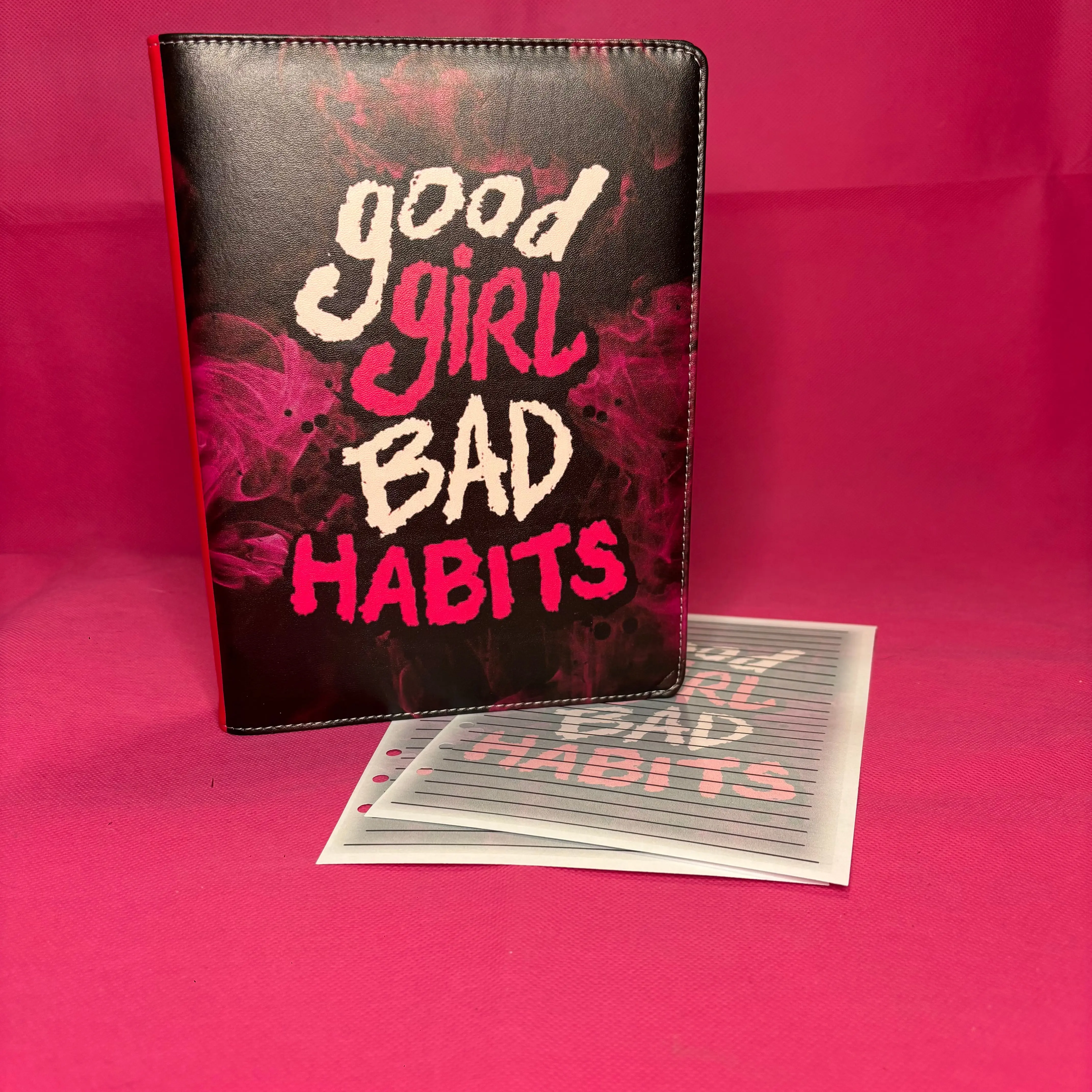 Good Girl, Bad Habits Binder Bundle — A5 Binder, Matching Paper & Beaded Pen