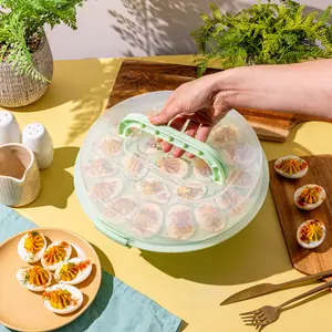 Portable Deviled Egg Carrier with Lid & Handles