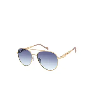 Classic Aviator with Link Detail in Gold & Nude