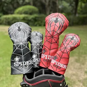Spider Embroidery Golf Club Head Covers, Golf Driver Head Cover, Golf Accessories for Men & Women, Golf Gifts, Golf Equipment