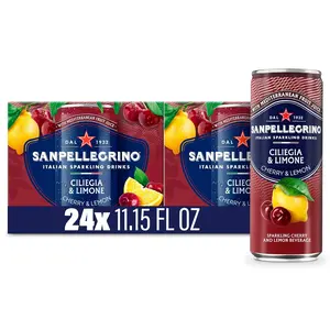Sanpellegrino Italian Sparkling Drink Ciliegia and Limone, Sparkling Cherry and Lemon Beverage, 24 Pack