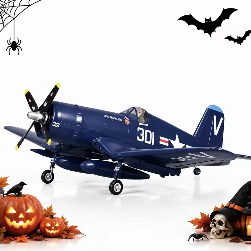 FMS 800mm Vought F4U Corsair V2 Durable EPO Foam RC Plane - PNP (Transmitter, Receiver, Battery, Charger Not Included) or RTF (All Included), 30% Faster Carrier Capable Fighter Model Airplane, Back to School Toy