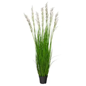 4.5’ Plum Grass Artificial Plant with Warm Plumes