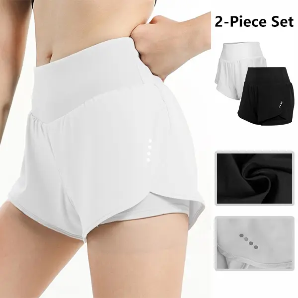 Women's Sporty Running Split Shorts - Athletic Bottoms for Running Workouts, Sports & Outdoor Use, Sporty Sports Shorts