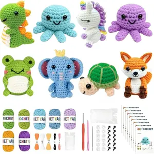 8 count Crochet  Kit for Beginners with Step by Step Videos | Crotchet Kit with Yarn Hook and Supplies, Knitting Kit to Make Your Own Loom , DIY Craft  for Craft Lovers