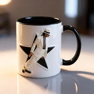 Jackson 3D Mug, King of Pop Coffee Mug, MJ Dance Mug, Music Lover Gift, Pop Star Mug, Cool Music Mug, Embossed Mug