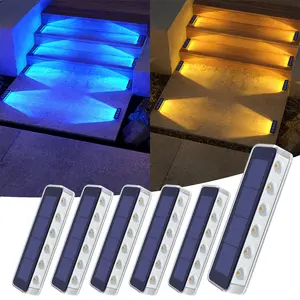 Solar Step Lights Outdoor Waterproof IP68, Rechargeable Auto On/off, Decking & Patio Lighting, Garden Pathway Stairs Fence Decor
